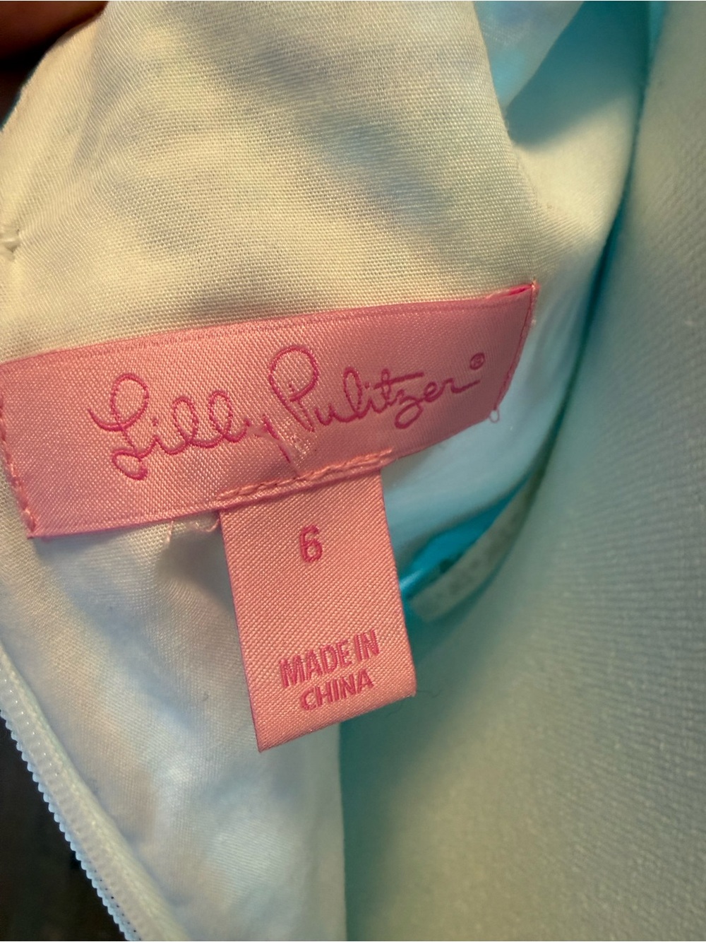 Lilly Pulitzer White Dress with Turquoise Floral Print - Picture 2 of 6